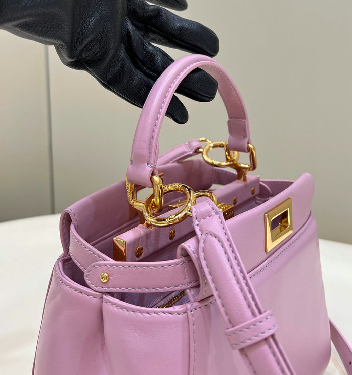 Fendi Nappa Leather Mini Peekaboo Bag Pink F8383