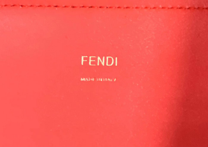 Fendi Sunshine Medium Leather Shopper Red F8535