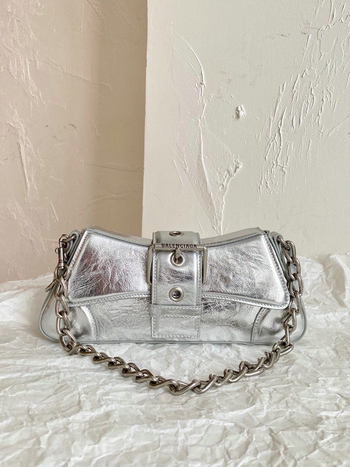 Balenciaga Lindsay Small Leather Shoulder Bag Silver B701141