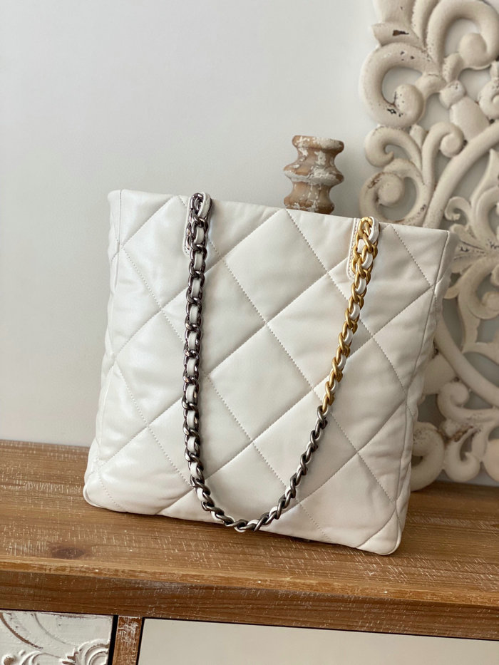 CHANEL 19 SHOPPING BAG White AS3519