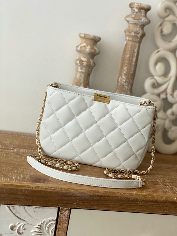 Chanel Hobo Handbag White AS3476