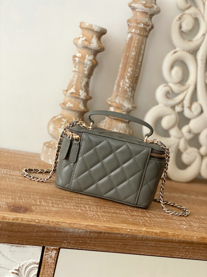 Chanel Lambskin Case Bag Grey A81211