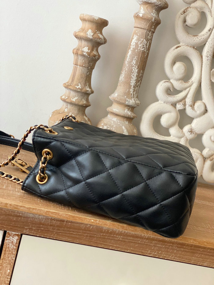 Chanel Lambskin SMALL TOTE Black AS3477