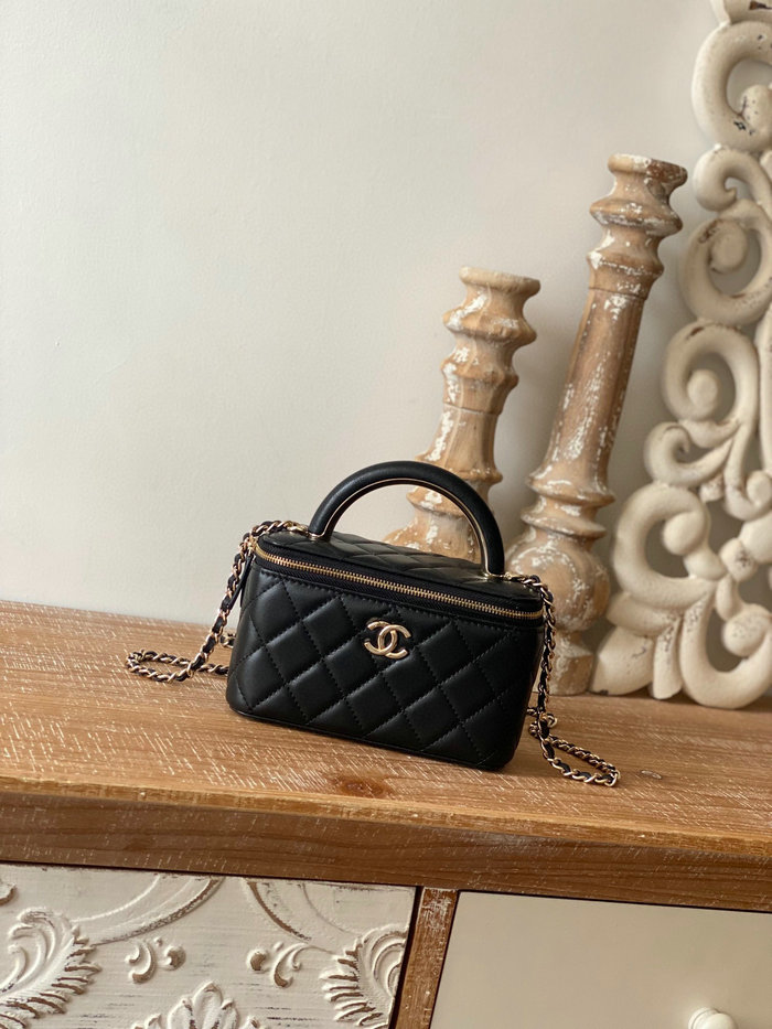 Chanel Lambskin Vanity with Chain Black A81208