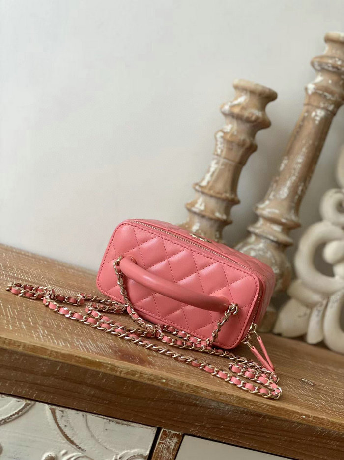 Chanel Lambskin Vanity with Chain Pink A81208