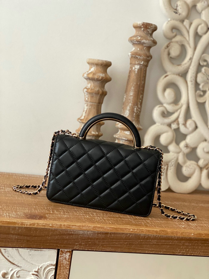 Chanel Lambskin WOC Chain Wallet Black A81207