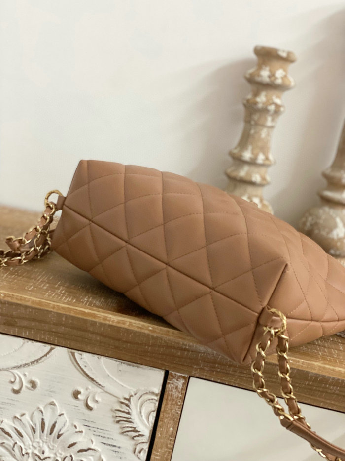 Chanel Maxi Hobo Bag Brown AS3488