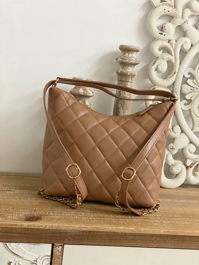 Chanel Maxi Hobo Bag Brown AS3488