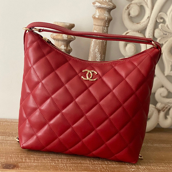 Chanel Maxi Hobo Bag Red AS3488