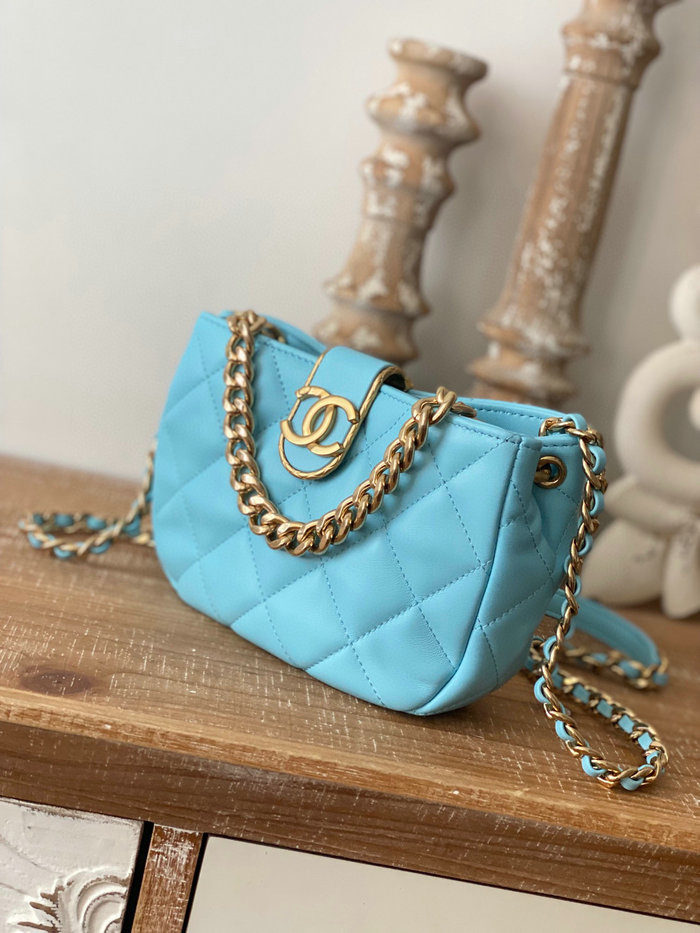 Chanel SMALL HOBO BAG Blue AS3475