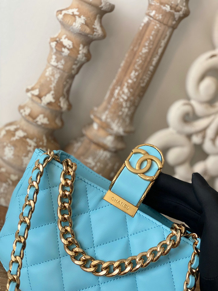 Chanel SMALL HOBO BAG Blue AS3475