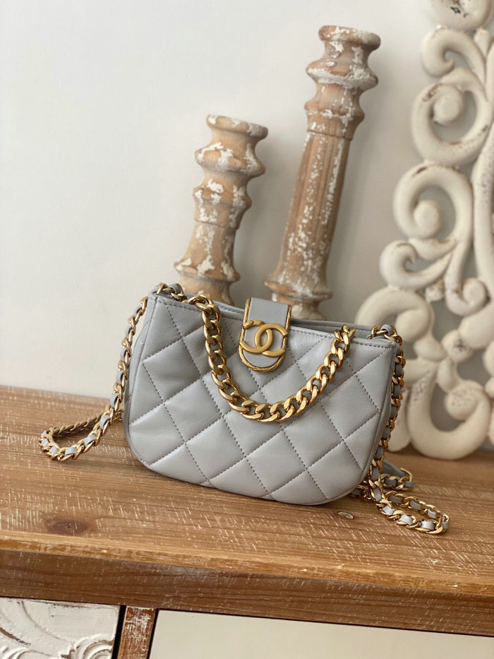 Chanel SMALL HOBO BAG Grey AS3475