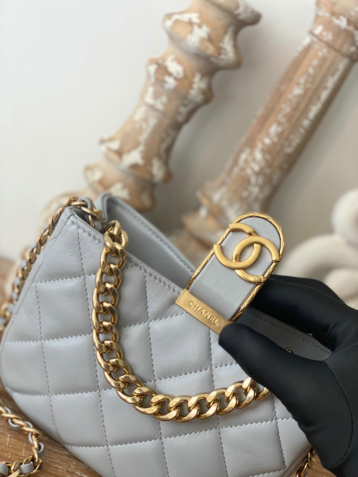 Chanel SMALL HOBO BAG Grey AS3475