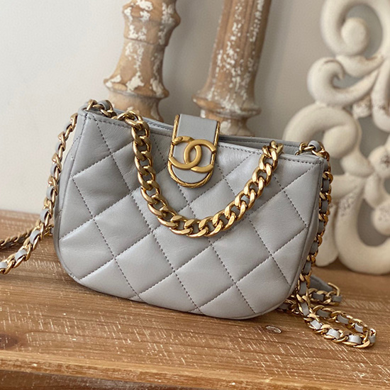 Chanel SMALL HOBO BAG Grey AS3475