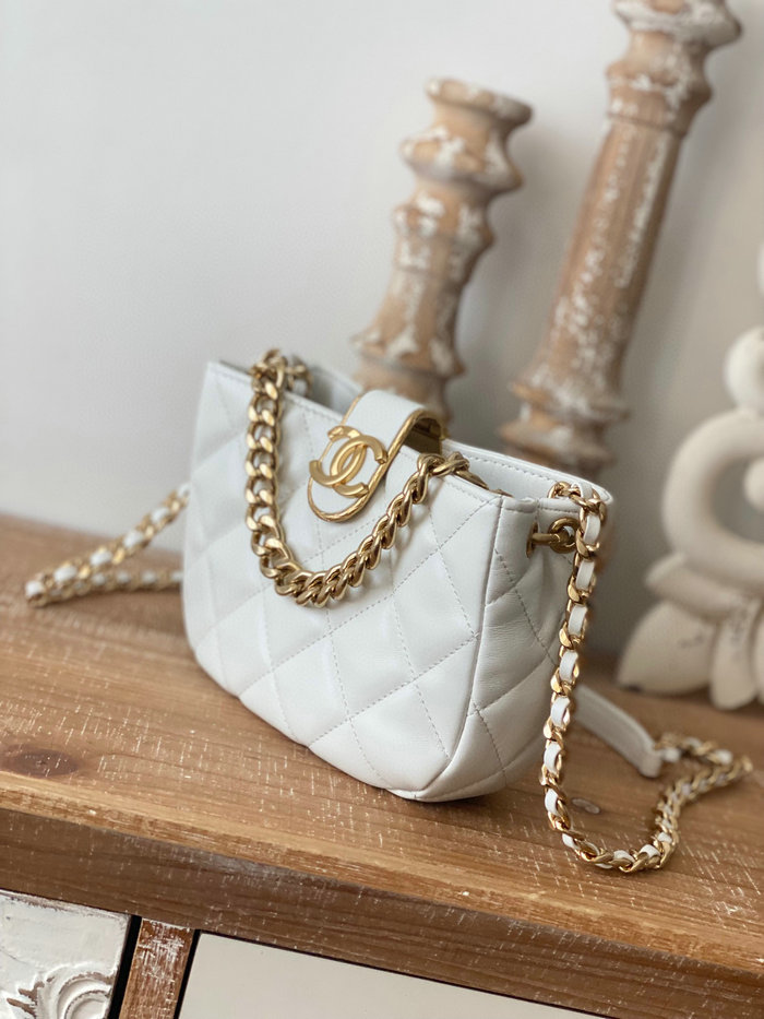 Chanel SMALL HOBO BAG White AS3475