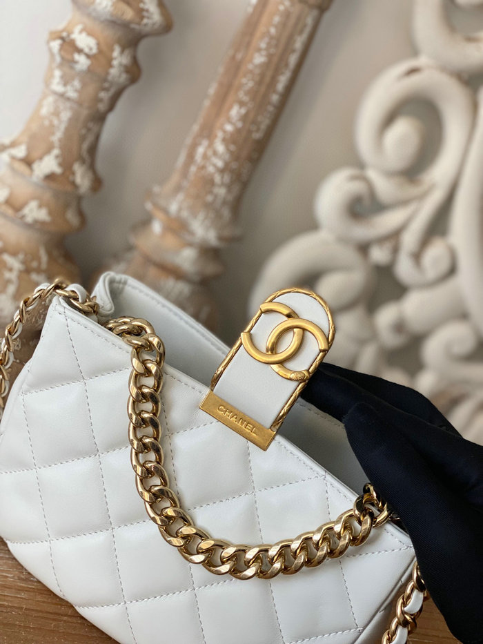 Chanel SMALL HOBO BAG White AS3475