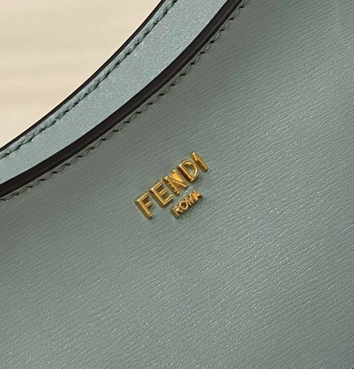 Fendi O'Lock embellished leather shoulder bag Blue F8573