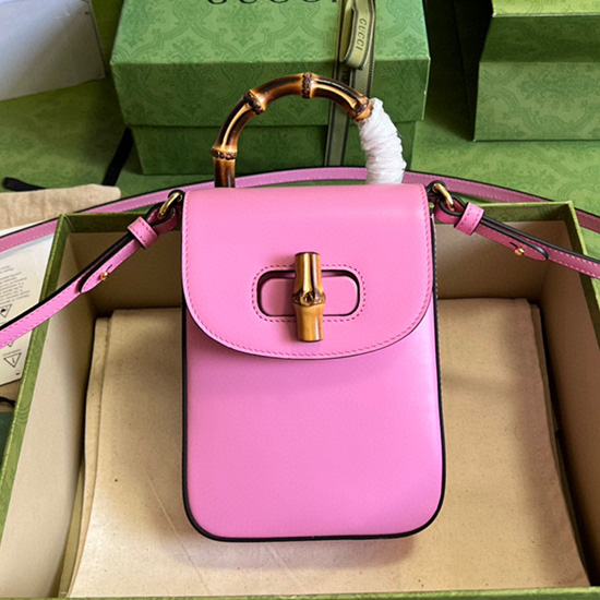 Gucci Bamboo mini handbag Pink 702106