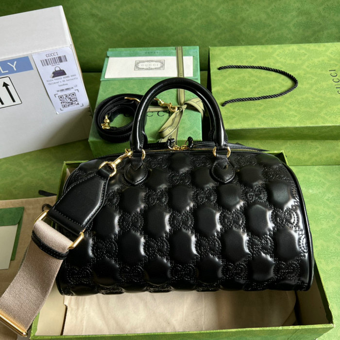 Gucci GG Matelasse leather medium bag Black 702242