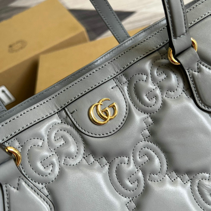 Gucci GG Matelasse leather medium tote Grey 631685