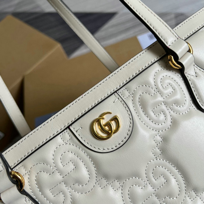 Gucci GG Matelasse leather medium tote White 631685