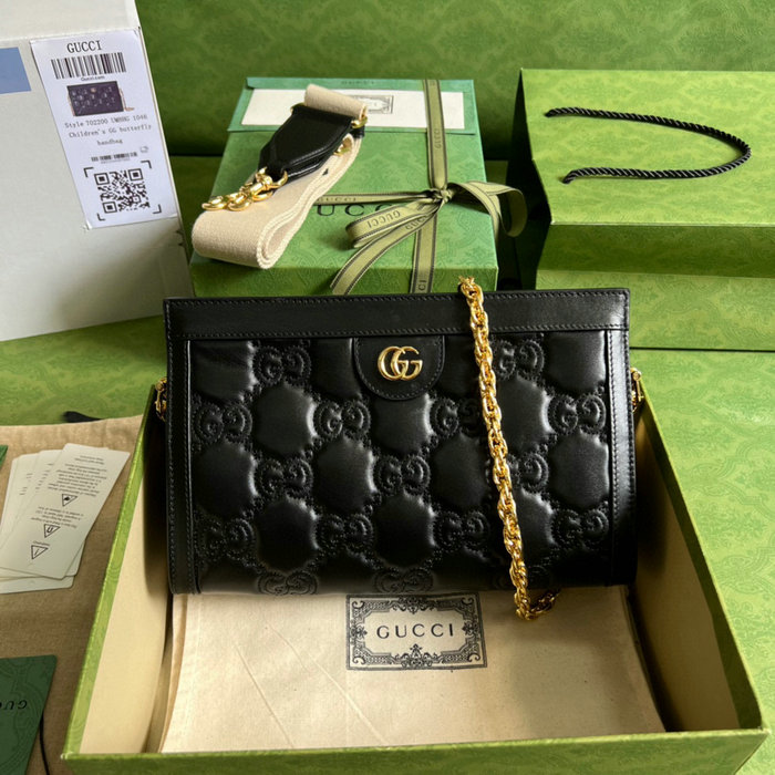 Gucci GG Matelasse leather small bag Black 702200