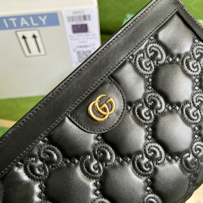 Gucci GG Matelasse leather small bag Black 702200