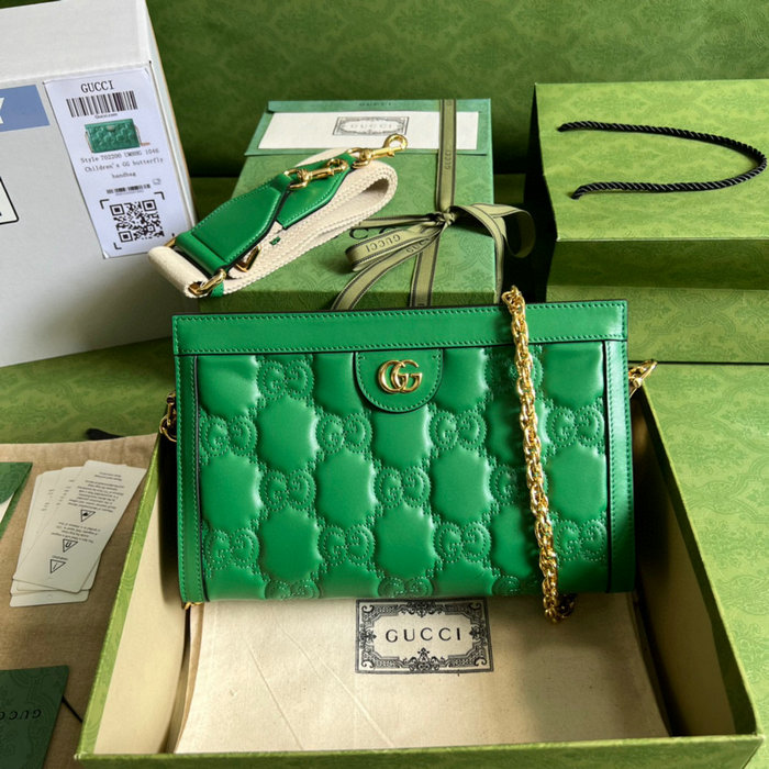 Gucci GG Matelasse leather small bag Green 702200