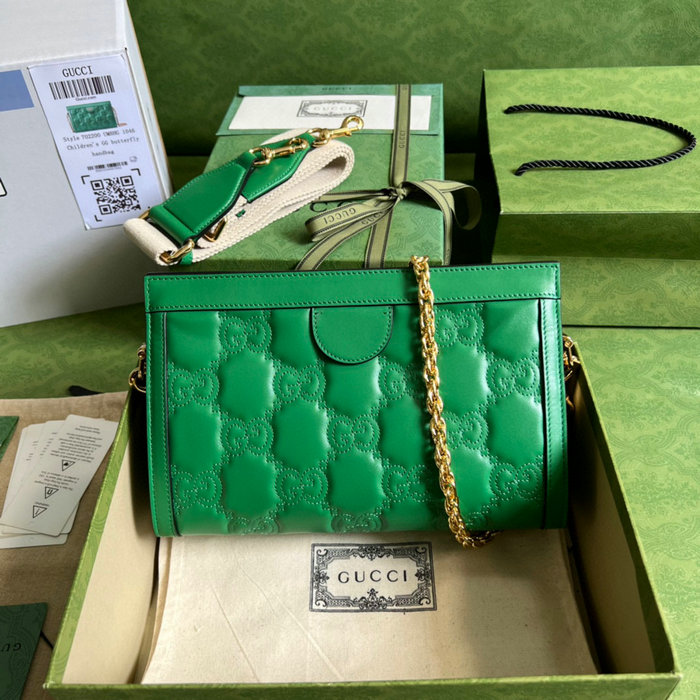 Gucci GG Matelasse leather small bag Green 702200