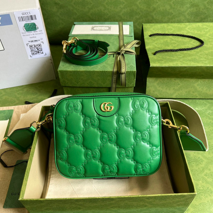 Gucci GG Matelasse leather small bag Green 702234