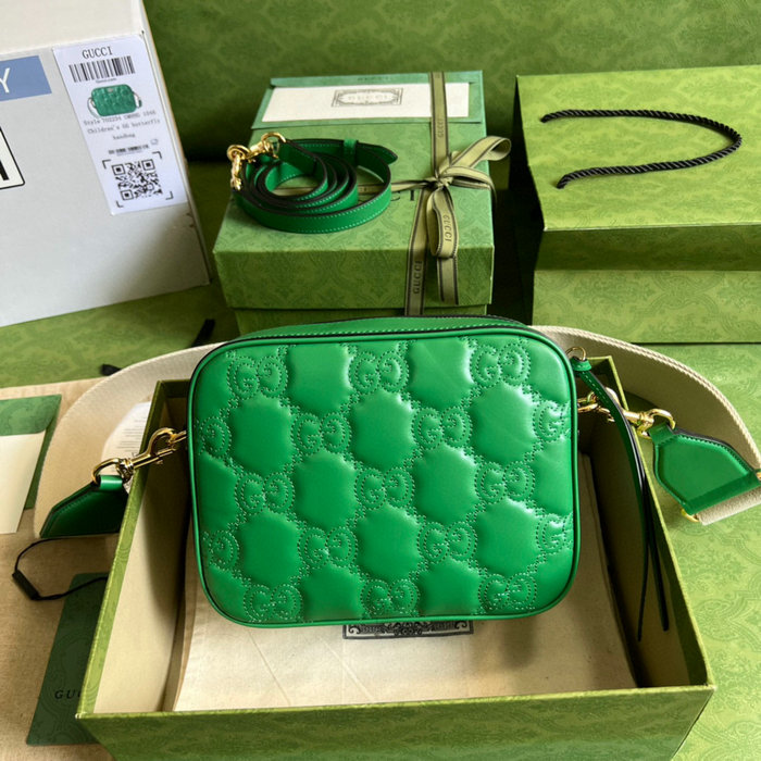 Gucci GG Matelasse leather small bag Green 702234