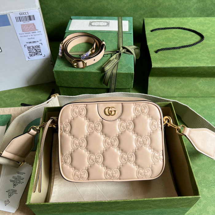 Gucci GG Matelasse leather small bag Pink 702234