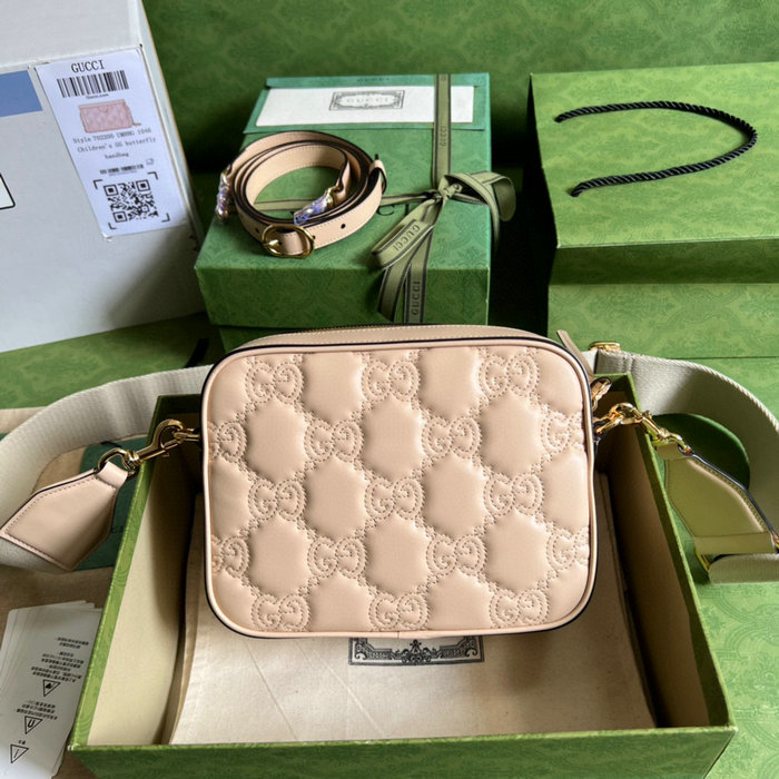 Gucci GG Matelasse leather small bag Pink 702234