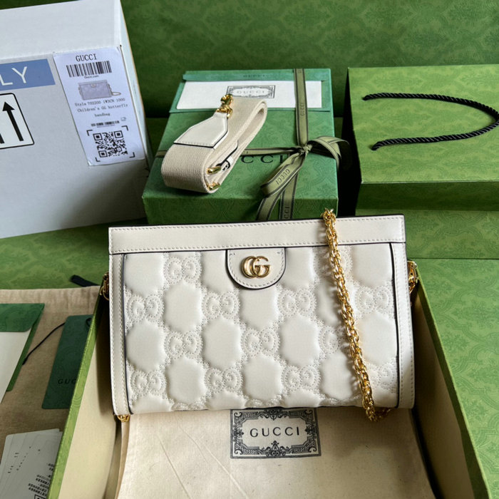 Gucci GG Matelasse leather small bag White 702200