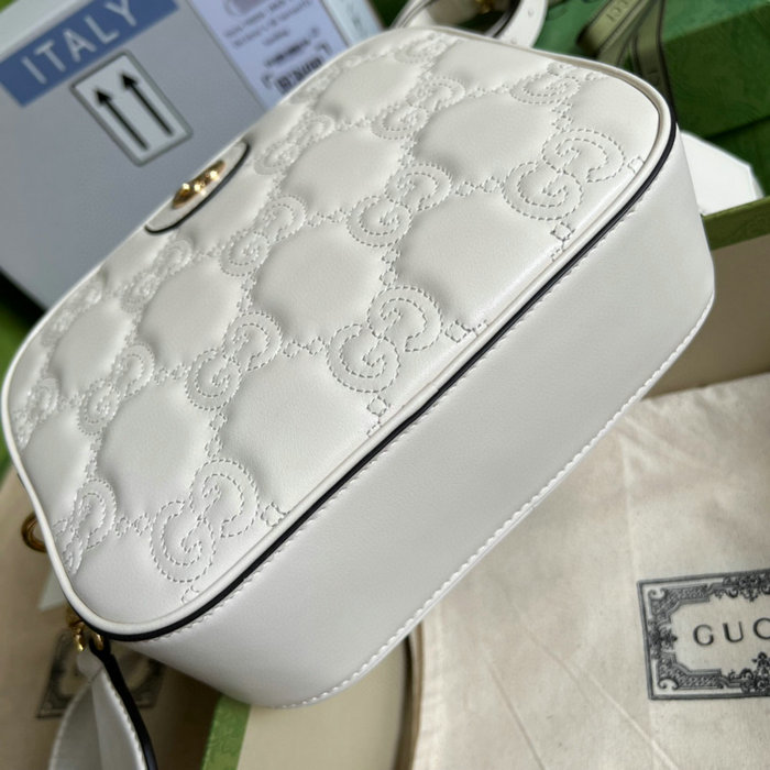 Gucci GG Matelasse leather small bag White 702234