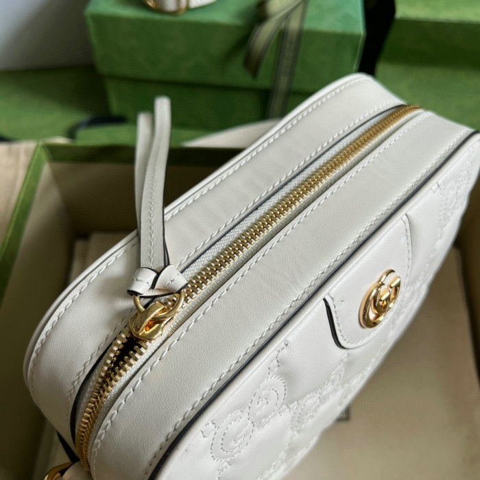 Gucci GG Matelasse leather small bag White 702234