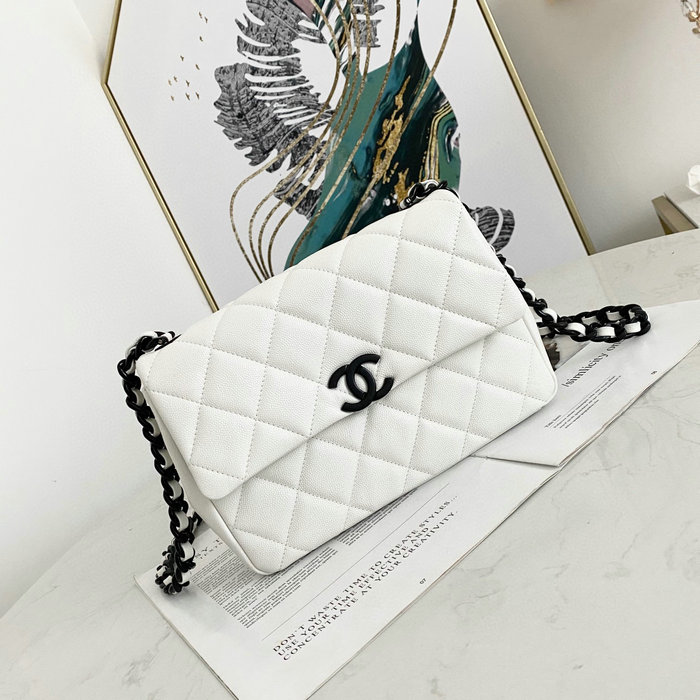 Chanel Flap Bag White AS2303