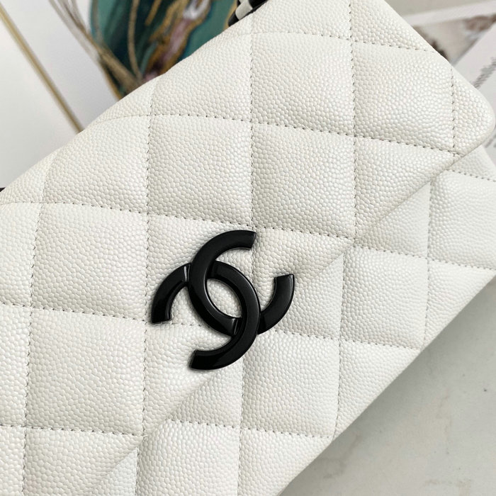 Chanel Small Flap Bag White AS2302