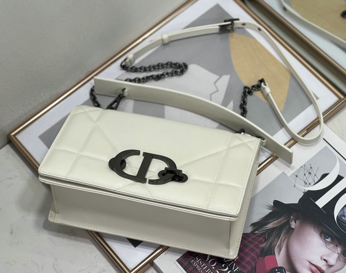 Dior 30 Montaigne Chain Bag with Handle White M9215