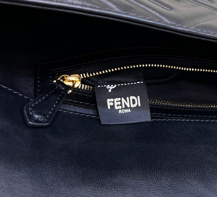 Fendi Baguette Leather Bag Black F0192