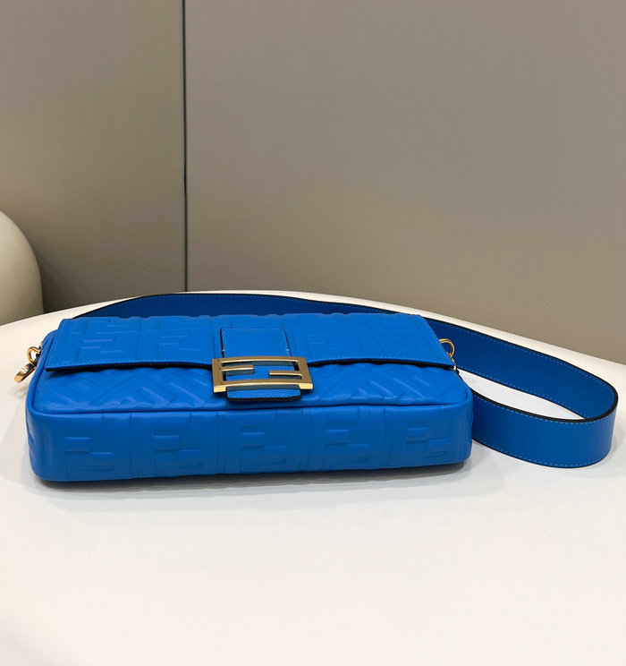 Fendi Baguette Leather Bag Blue F0192