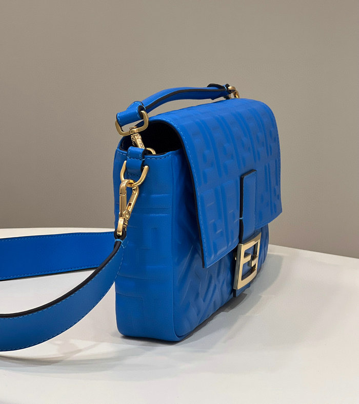 Fendi Baguette Leather Bag Blue F0192