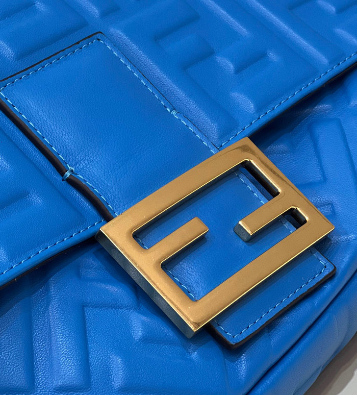 Fendi Baguette Leather Bag Blue F0192