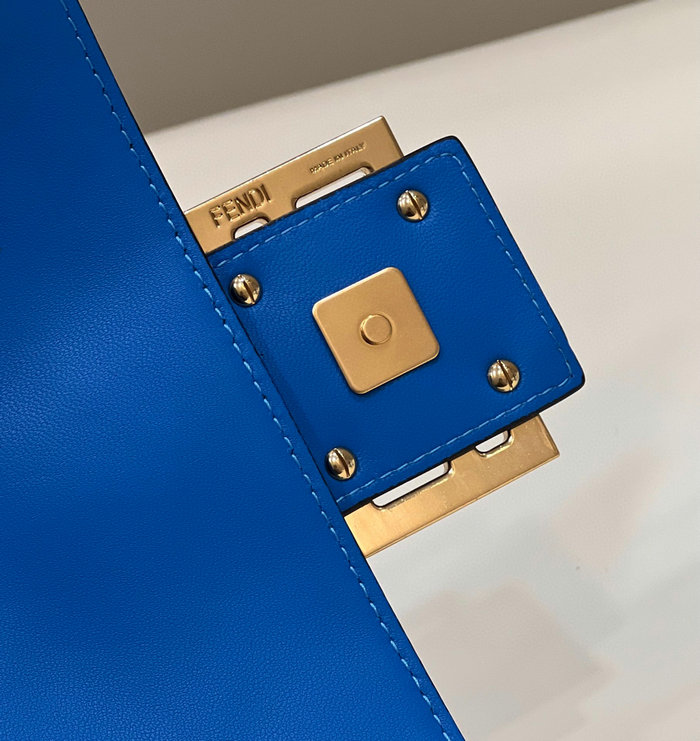 Fendi Baguette Leather Bag Blue F0192