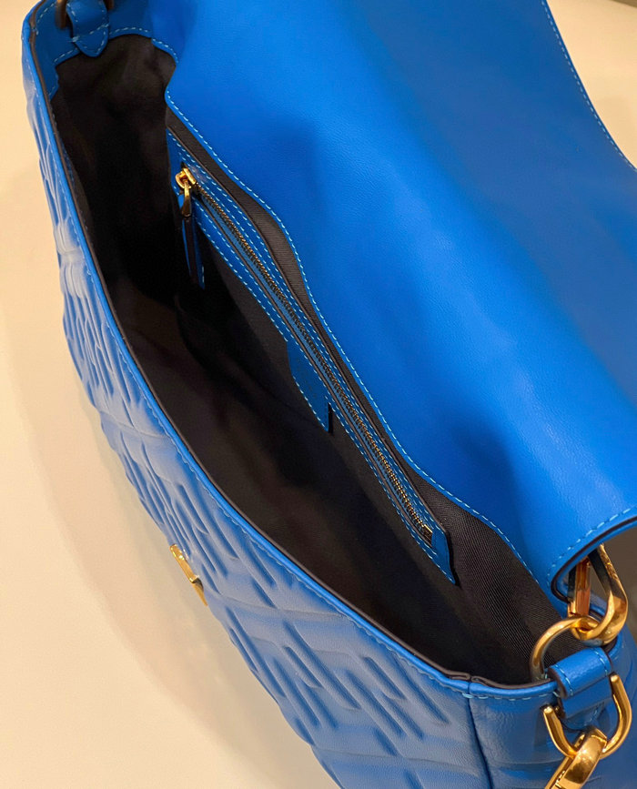 Fendi Baguette Leather Bag Blue F0192