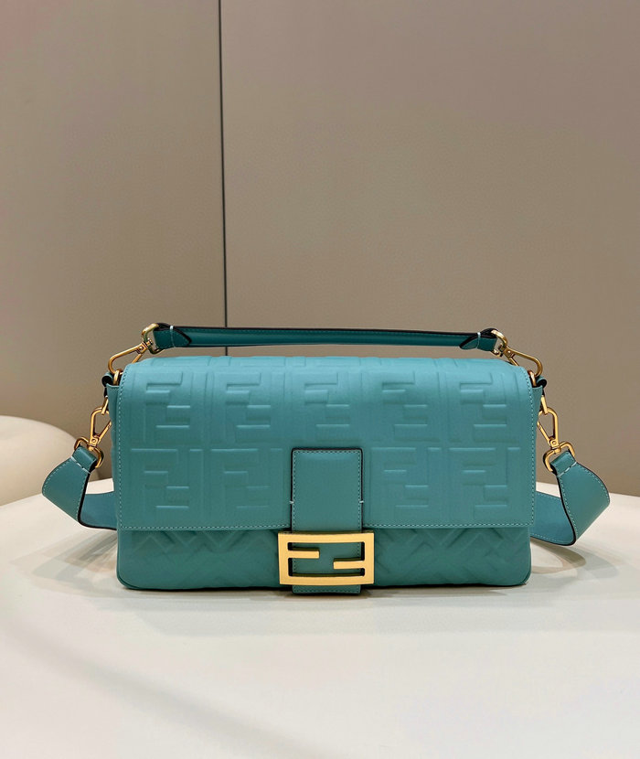 Fendi Baguette Leather Bag Light Blue F0192