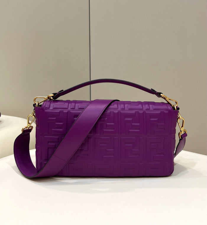 Fendi Baguette Leather Bag Purple F0192