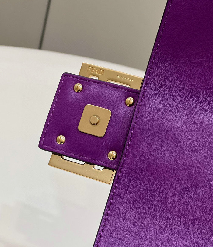 Fendi Baguette Leather Bag Purple F0192