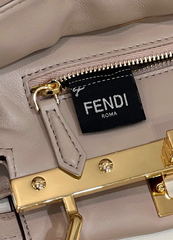 Fendi Braided Leather Mini Peekaboo Bag Beige F80109