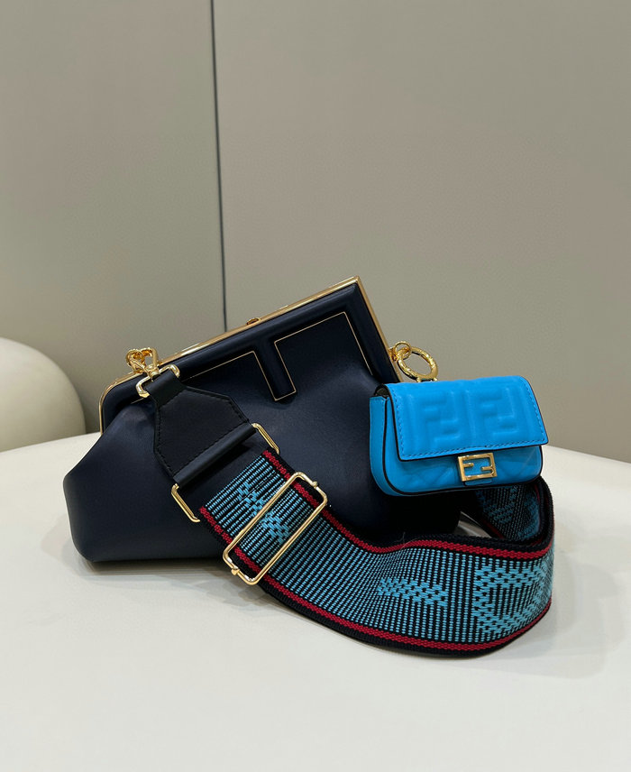 Fendi First small leather bag Navy F80018